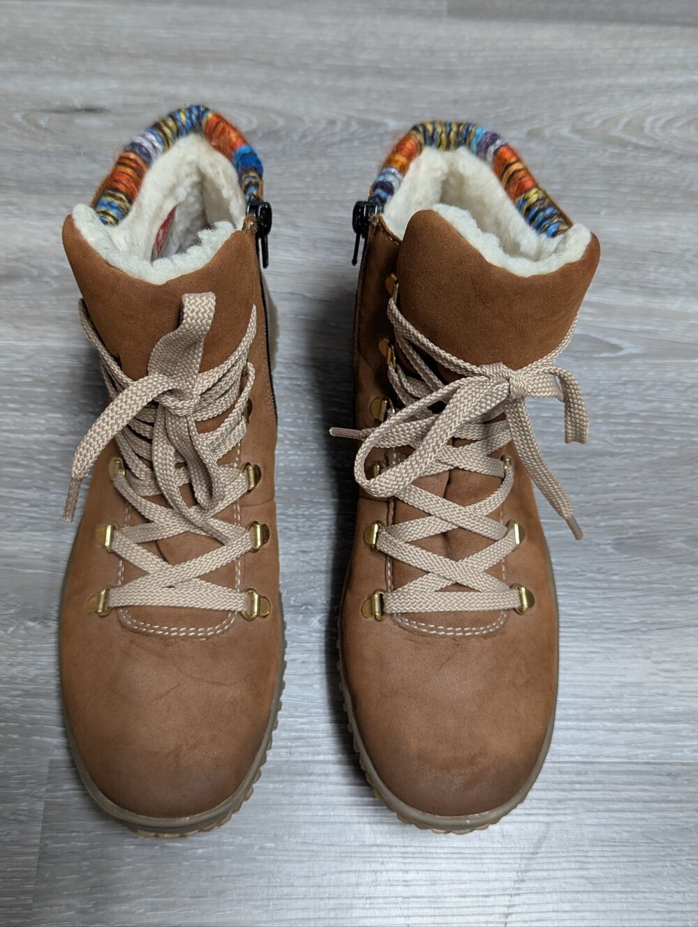 Rieker Boots Women's Size 9.5 Fleece Lined Side Zip Hiking